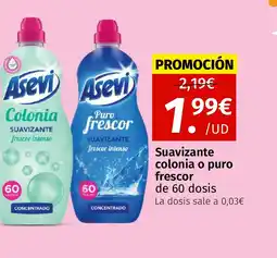 Maskom Supermercados Suavizante colonia o puro frescor de 60 dosis oferta