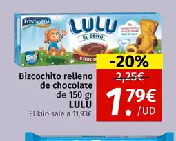 Maskom Supermercados LULU Bizcochito relleno de chocolate oferta