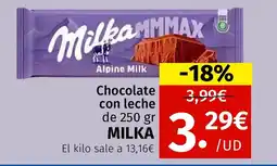 Maskom Supermercados MILKA Chocolate con leche oferta