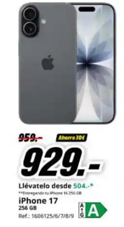 MediaMarkt iPhone 17 oferta