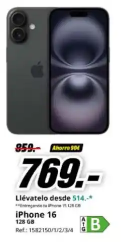MediaMarkt iPhone 16 oferta