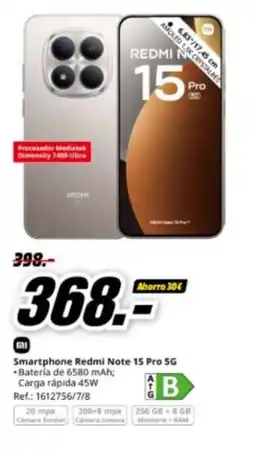 MediaMarkt Smartphone Redmi Note 15 Pro 5G oferta