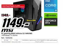 MediaMarkt MSI PC gaming MAG Infinite S3 14NVMS oferta
