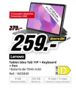 MediaMarkt LENOVO Tablet Idea Tab 11P + Keyboard oferta