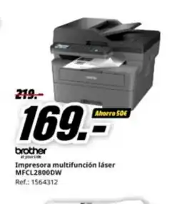 MediaMarkt BROTHER Impresora multifunción láser MFCL2800DW oferta
