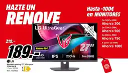 MediaMarkt LG Monitor gaming 27" Ultragear oferta