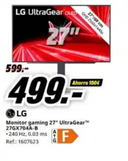 MediaMarkt LG Monitor gaming 27" UltraGear 27GX704A-B oferta