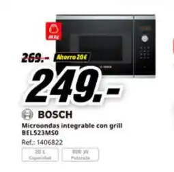 MediaMarkt BOSCH Microondas integrable con grill BEL523MSO oferta