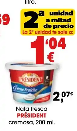 TOP Cash & Carry PRÉSIDENT Nata fresca cremosa oferta