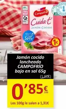 SPAR Campofrío - jamón cocido loncheado bajo en sal oferta