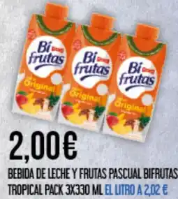 Claudio PASCUAL Bebida de leche y frutas bifrutas tropical oferta