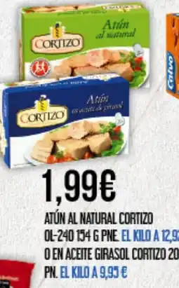 Claudio CORTIZO Atún al natural cortizo ol-240 o en aceite girasol oferta