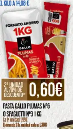 Claudio GALLO Pasta plumas nº6 o spaguetti nº3 oferta