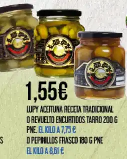 Claudio LUPY Aceituna receta tradicional o revuelto encurtidos tarro o pepinillos frasco oferta