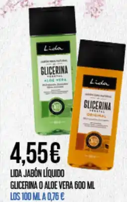 Claudio GLICERINA Lida jabón líquido o aloe vera oferta