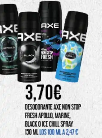 Claudio AXE Desodorante non stop fresh apollo, marine, black o ice chill spray oferta