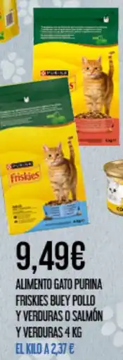 Claudio FRISKIES Alimento gato purina buey pollo y verduras o salmón y verduras oferta