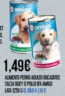 Claudio IFA AMIGO Alimento perro adulto bocaditos salsa buey o pollo oferta