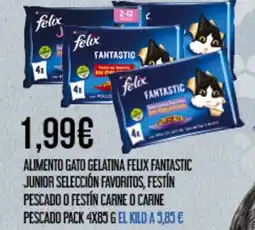 Claudio FELIX Alimento gato gelatina fantastic junior selección favoritos, festín pescado o festín carne o carne pescado oferta