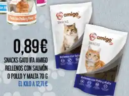 Claudio IFA AMIGO Snacks gato rellenos con salmon o pollo y malta oferta
