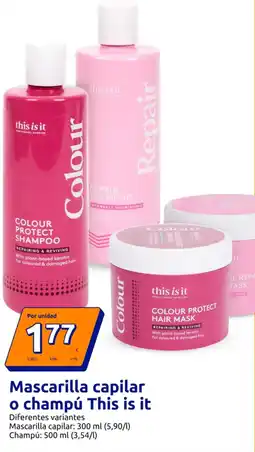 Action Mascarilla capilar o Champú oferta