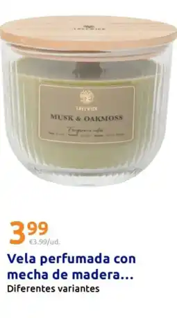 Action Vela perfumada con mecha de madera oferta