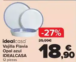 Carrefour Idealcasa - vajilla flavia opal azul oferta