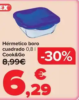 Carrefour Pyrex - hermetico boro cuadrado cook&go oferta