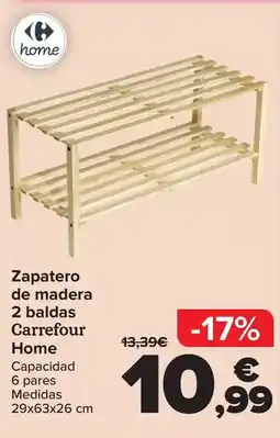 Carrefour Carrefour home - zapatero de madera 2 baldas oferta