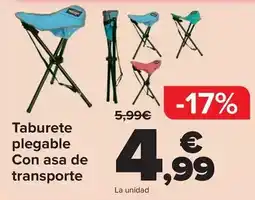 Carrefour Taburete plegable con asa de transporte oferta