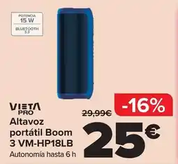 Carrefour Vieta pro - altavoz portatil boom 3 vm-hp18lb oferta