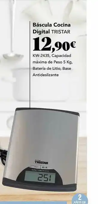 Gadis Báscula Cocina Digital Tristar oferta
