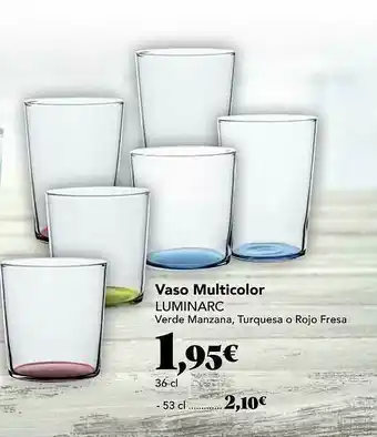 Gadis Vaso Multicolor Luminarc Verde Manzana Turquesa O Rojo Fresa oferta
