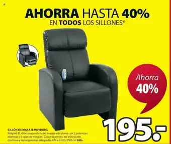 JYSK Sillón Masaje Hovborg oferta