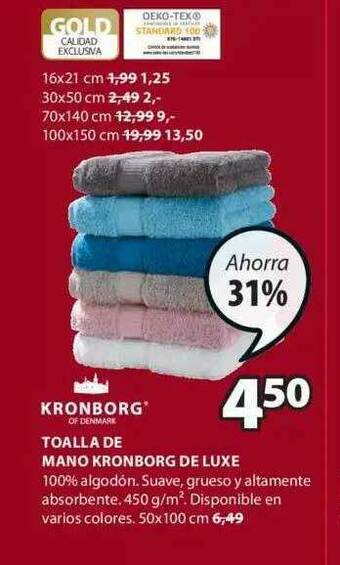 JYSK Kronborg Toalla De Mano Kronborg De Luxe oferta