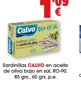TOP Cash & Carry CALVO Sardinillas en aceite de oliva bajo en sal oferta