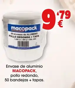 TOP Cash & Carry MACOPACK Envase de alumini pollo redondo, 50 bandejas + tapas oferta