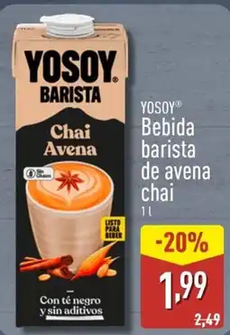 ALDI YOSOY Bebida barista de avena chai oferta