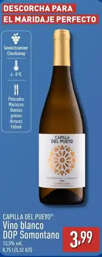 ALDI CAPILLA DEL PUEYO Vino blanco DOP Somontano oferta