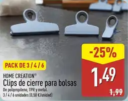 ALDI HOME CREATION Clips de cierre para bolsas oferta