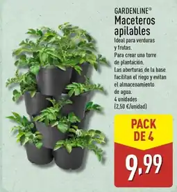 ALDI GARDENLINE Maceteros apilables oferta