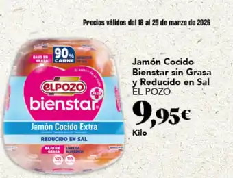 Gadis EL POZO Jamón Cocido Bienstar sin Grasa y Reducido en Sal oferta