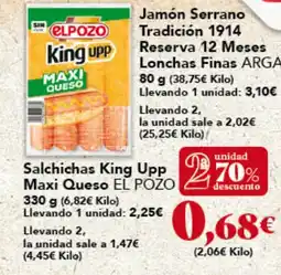 Gadis EL POZO Salchichas King Upp Maxi Queso oferta