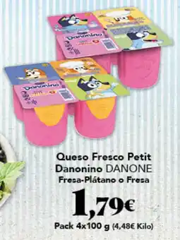 Gadis DANONE Queso Fresco Petit Danonino Fresa-Plátano o Fresa oferta