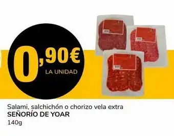 Supeco Salami, salchichón o chorizo vela extra señorío de yoar oferta