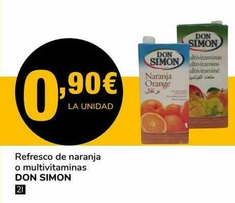 Supeco Refresco de naranja o multivitaminas don simón oferta