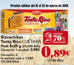 Gadis CUETARA Bizcochitos Tosta Rica oferta