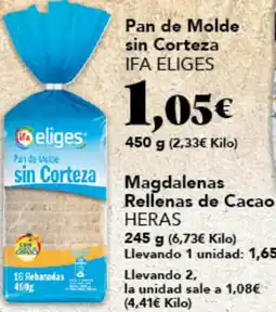 Gadis HERAS Magdalenas Rellenas de Cacao oferta