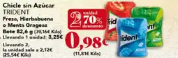 Gadis TRIDENT Chicle sin Azúcar Fresa, Hierbabuena o Menta Grageas oferta