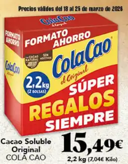 Gadis COLA CAO Cacao Soluble Original oferta